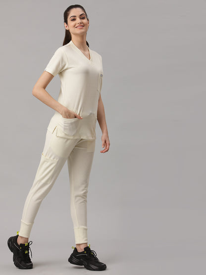 MedFa Dri-Fit Jogger Scrubs Suit-(Womens) (Stone)