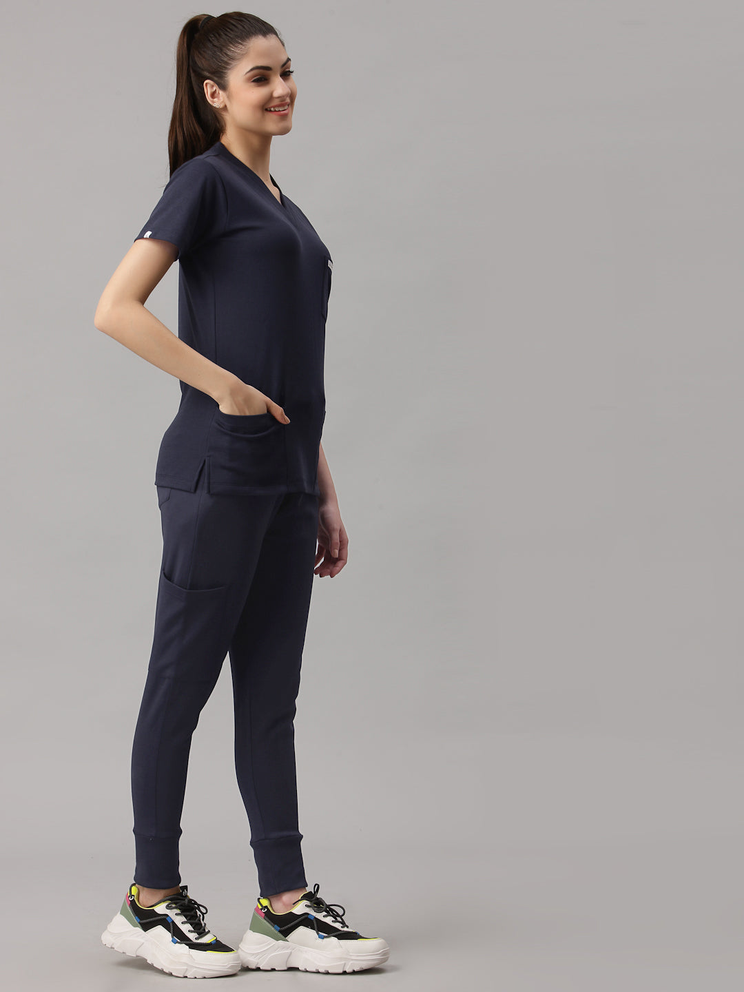 MedFa Dri-Fit Jogger Scrubs Suit-(Womens) (Graphite)