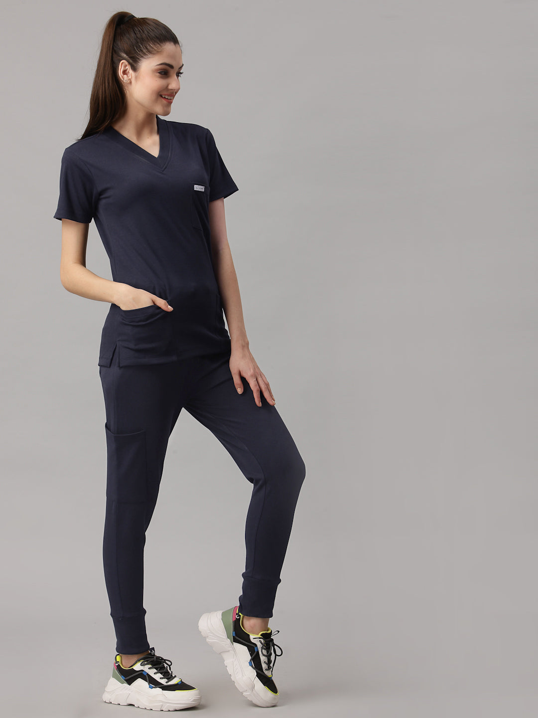 MedFa Dri-Fit Jogger Scrubs Suit-(Womens) (Graphite)