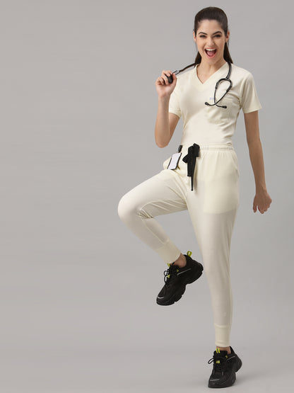 MedFa Dri-Fit Jogger Scrubs Suit-(Womens) (Stone)