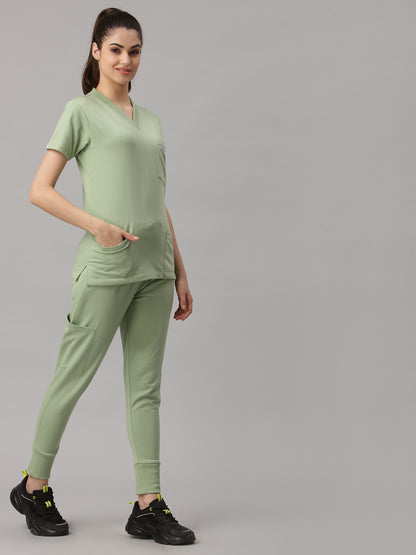 MedFa Dri-Fit Jogger Scrubs Suit-(Womens) (Jade)
