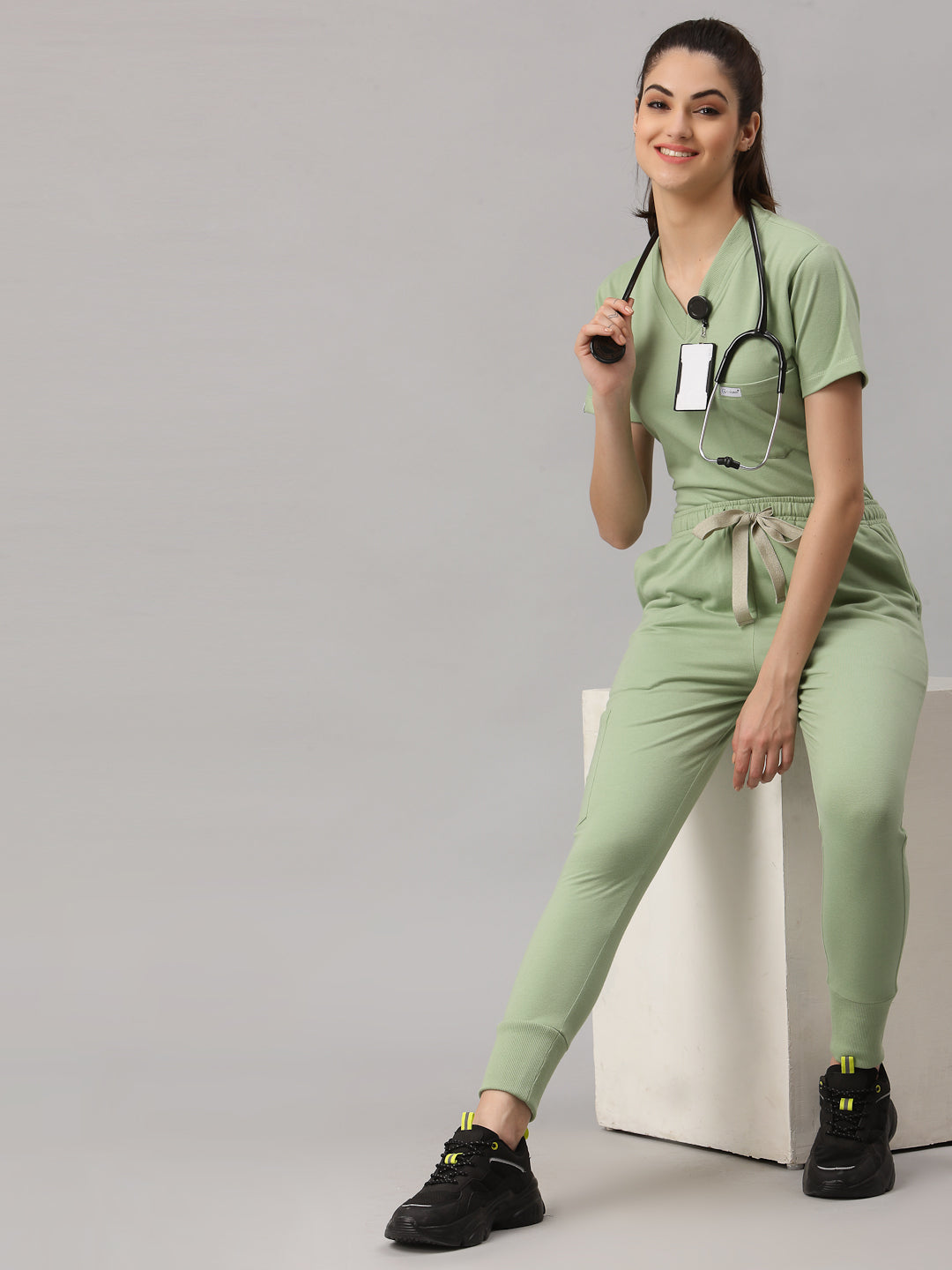 MedFa Dri-Fit Jogger Scrubs Suit-(Womens) (Jade)