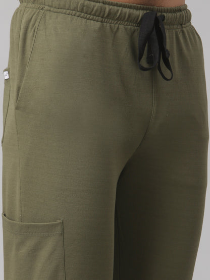 MedFa Dri-Fit Jogger Scrubs Suit-(Mens) (Olive)