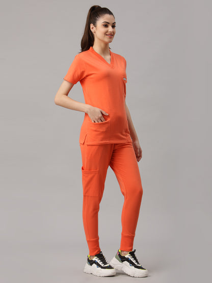 MedFa Dri-Fit Jogger Scrubs Suit-(Womens) (Coral)