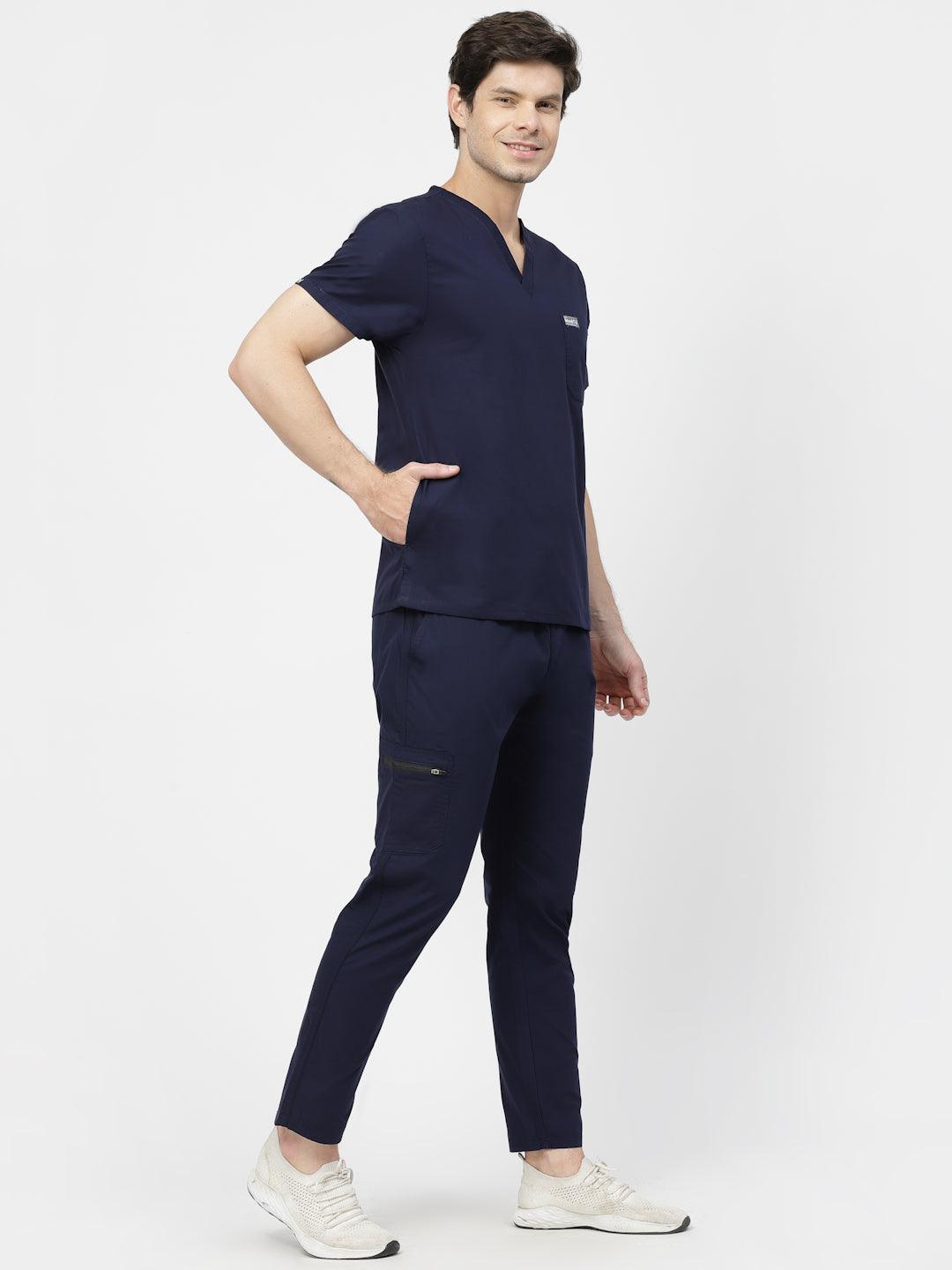 Classic Straight Pant Scrub - (Navy Blue) (Men's) - TheMedfa