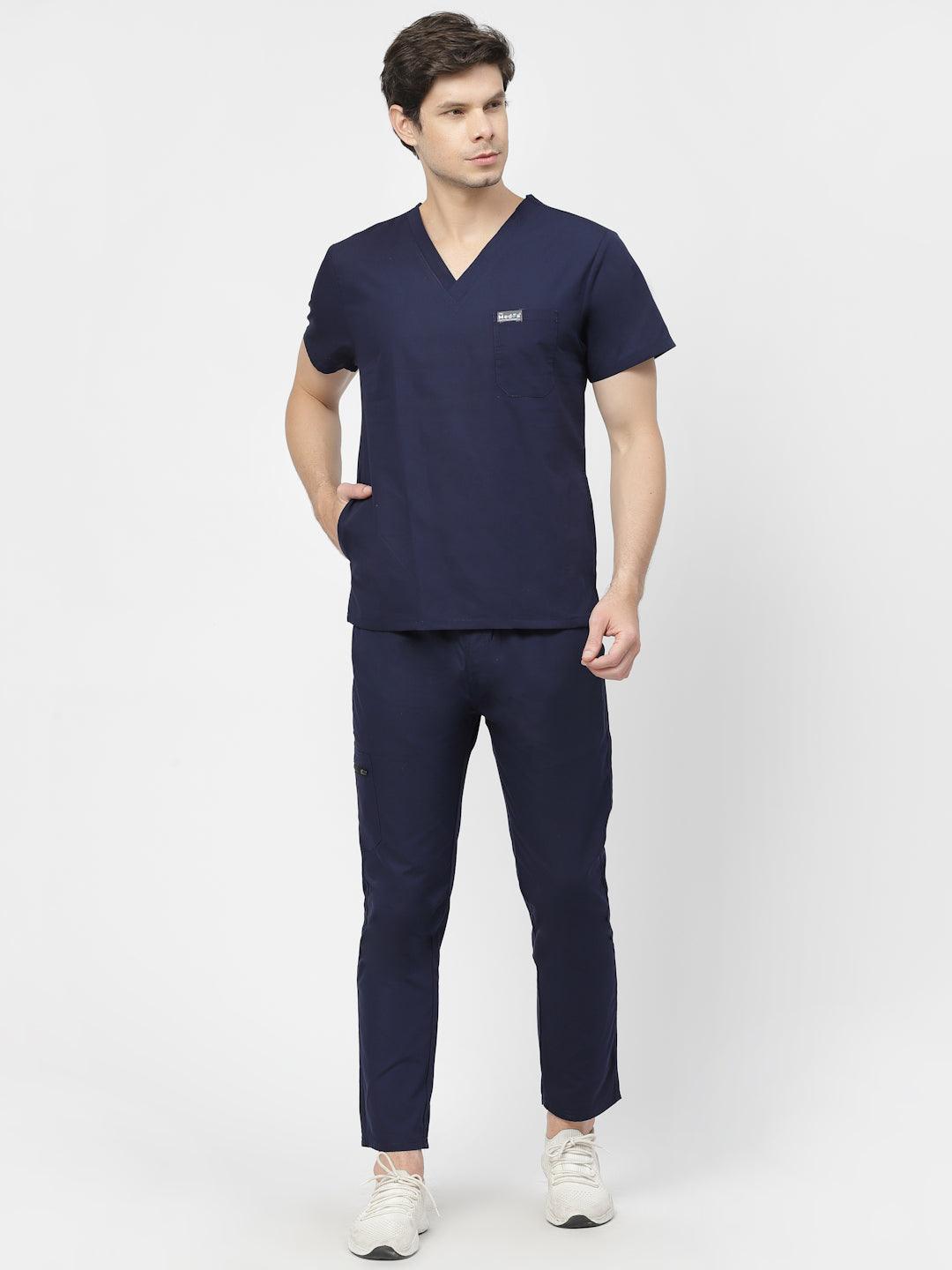 Classic Straight Pant Scrub - (Navy Blue) (Men's) - TheMedfa