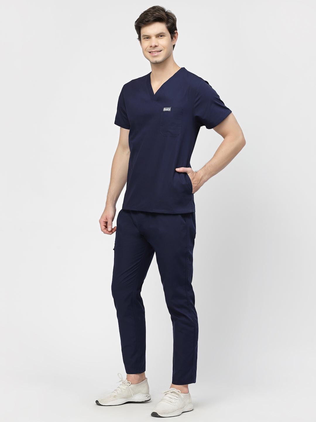 Classic Straight Pant Scrub - (Navy Blue) (Men's) - TheMedfa