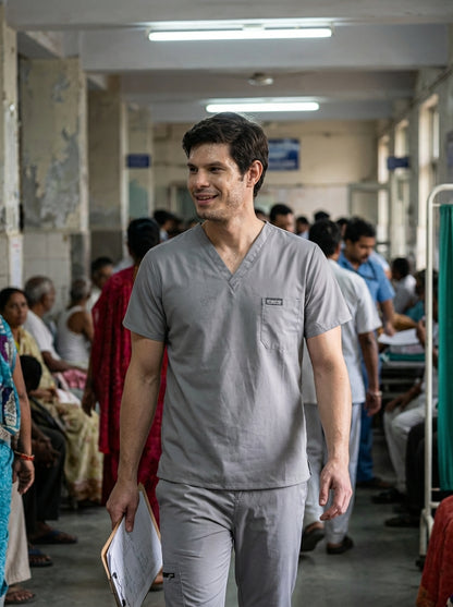 Classic Straight Pant Scrub Suit - (Graphite) (Men's)