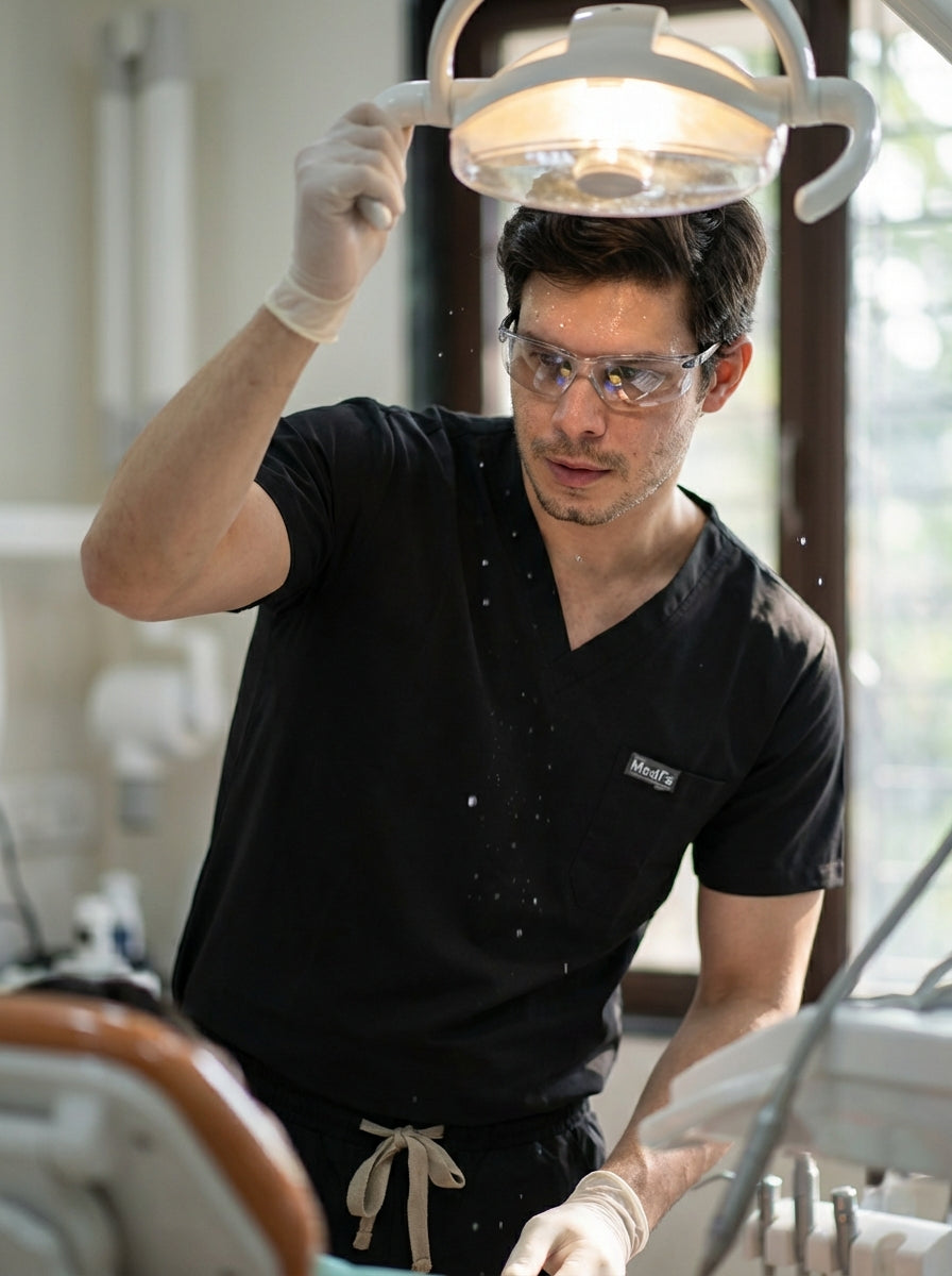 Classic Straight Pant Scrub Suit - (Black) (Men's)