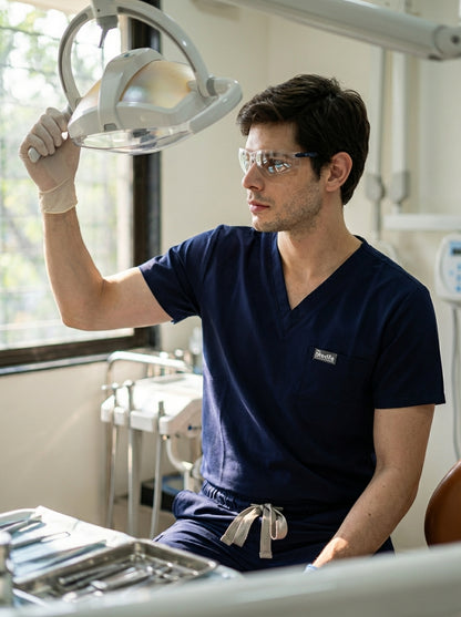 Classic Jogger Pant Scrub Suit - (Navy Blue) (Men's)