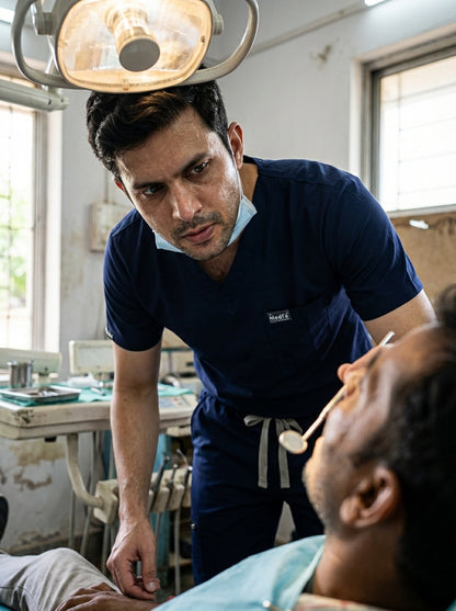 Classic Straight Pant Scrub Suit - (Navy Blue) (Men's)