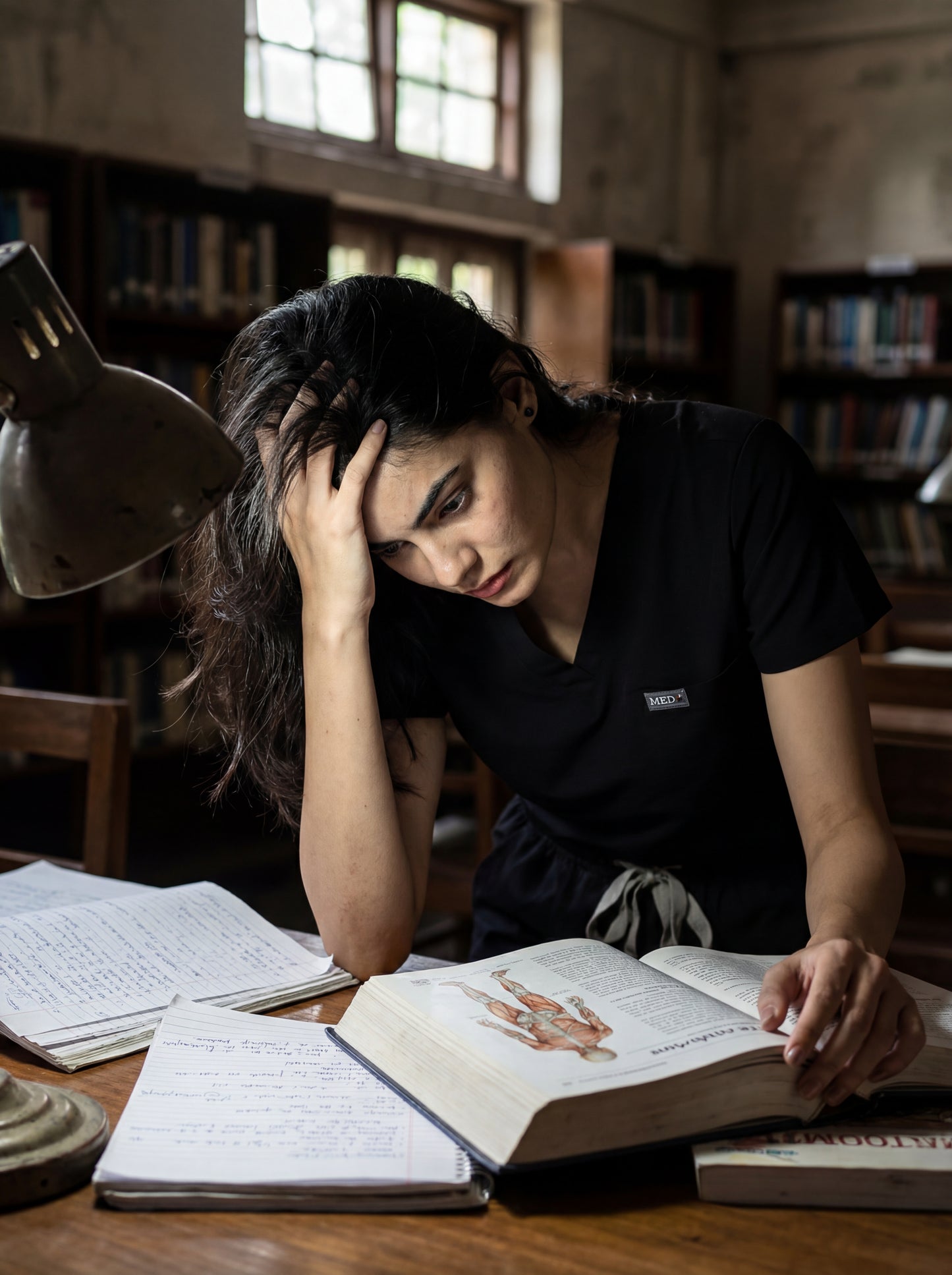 بدلة طبية كلاسيكية ببنطال مستقيم - (أسود) (نسائي)