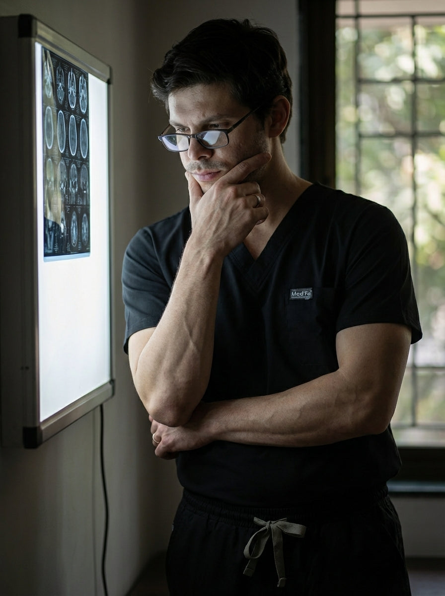 Classic Straight Pant Scrub Suit - (Black) (Men's)