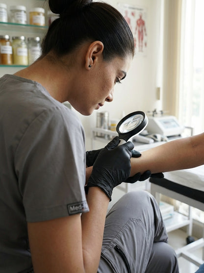 بدلة طبية كلاسيكية ببنطال مستقيم - (رمادي داكن) (نسائية)