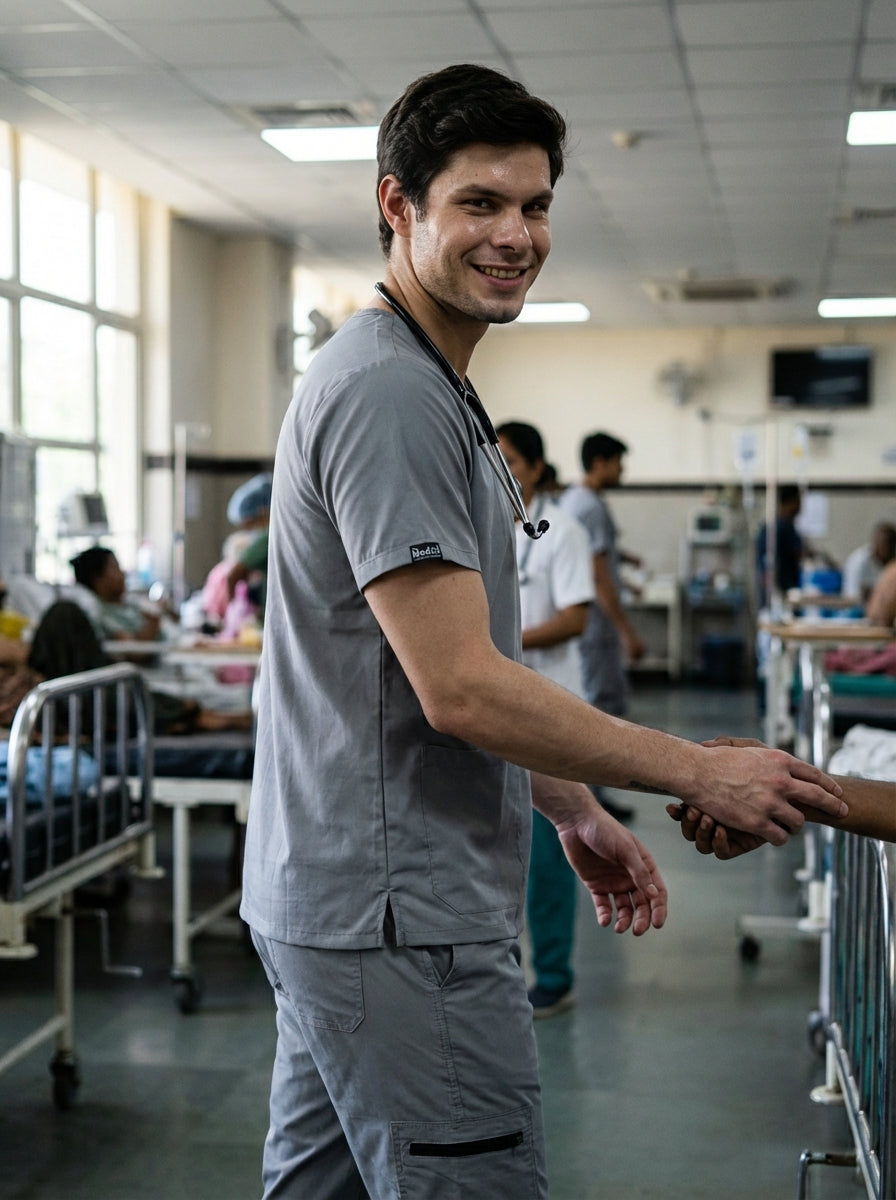 Classic Straight Pant Scrub Suit - (Graphite) (Men's)