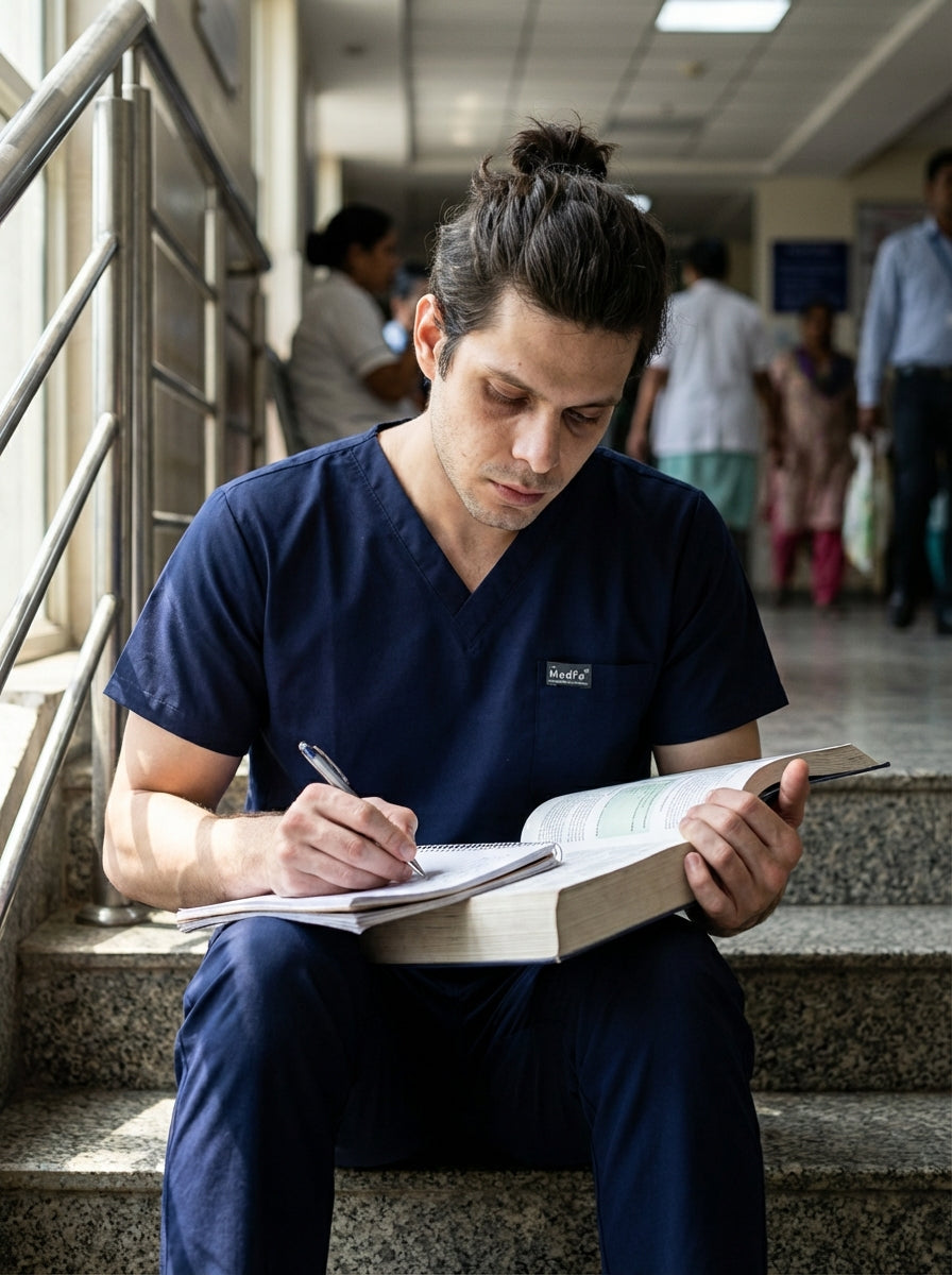 Classic Straight Pant Scrub Suit - (Navy Blue) (Men's)