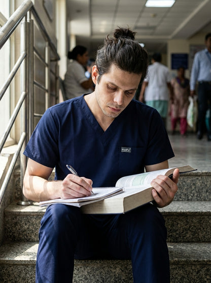 Classic Straight Pant Scrub Suit - (Navy Blue) (Men's)